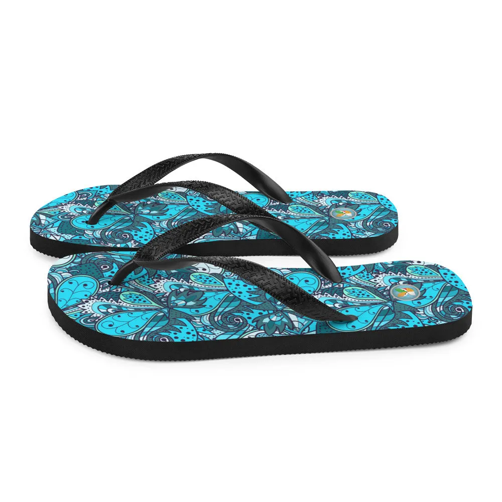 Turquoise Pattern - Flip-Flops