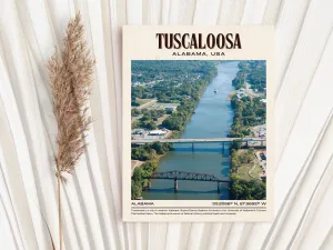 Tuscaloosa Vintage Wall Art, Alabama, USA