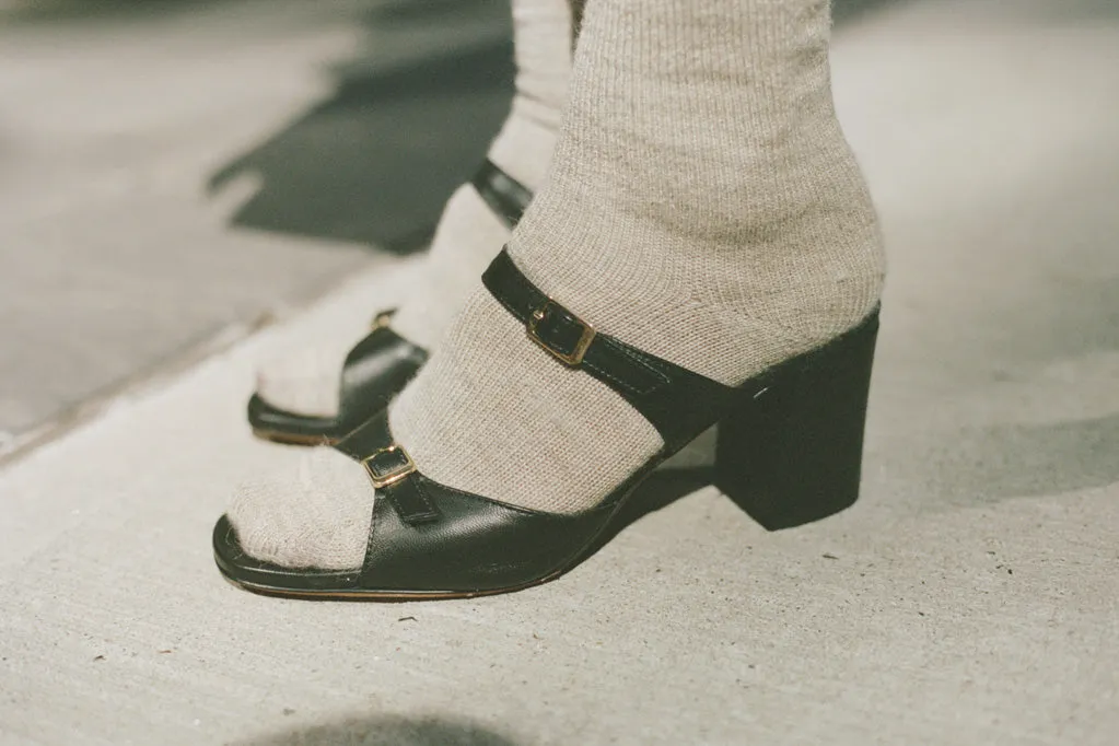 UNA SANDAL, BLACK CALF