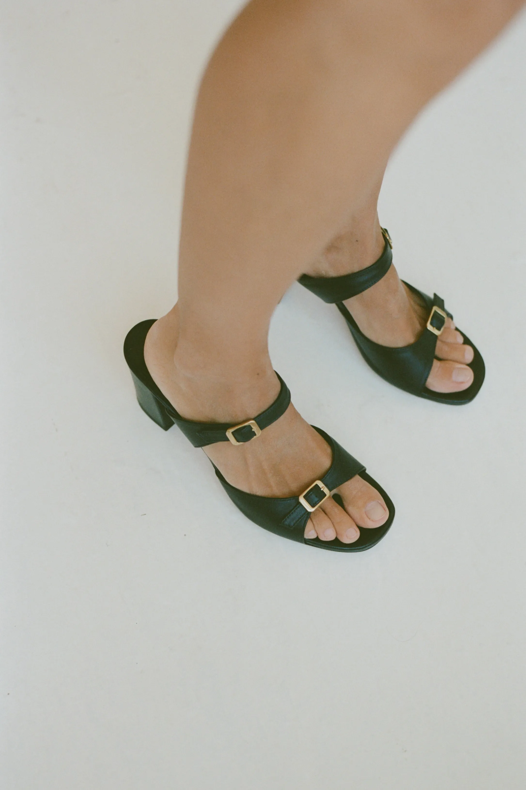 UNA SANDAL, BLACK CALF