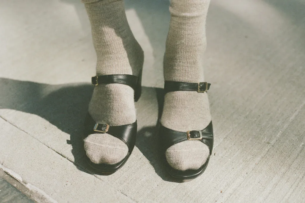 UNA SANDAL, BLACK CALF