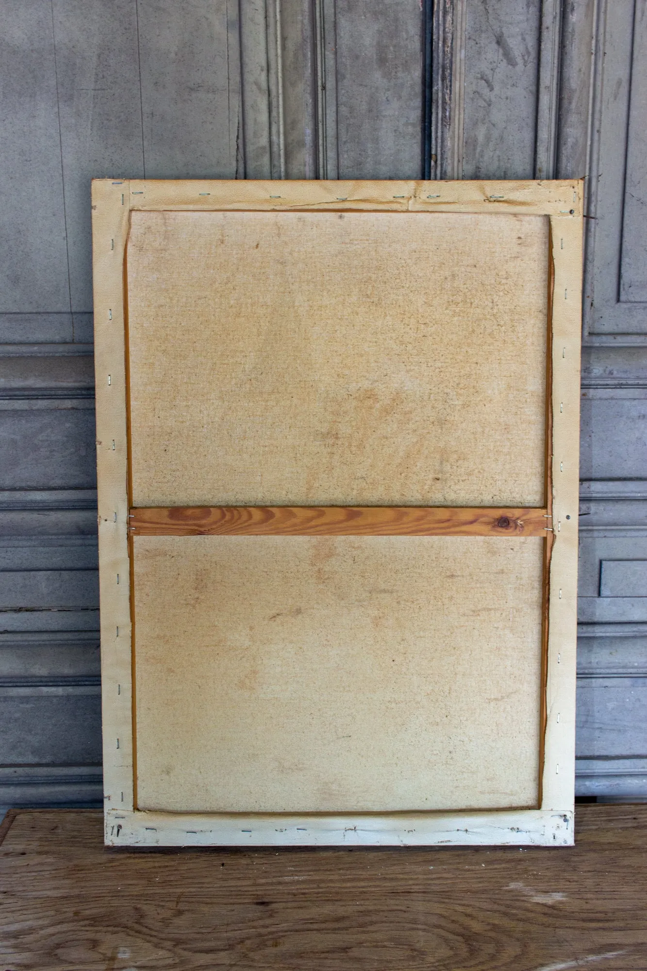 Unframed Vintage French Painting Signed & Dated 1980