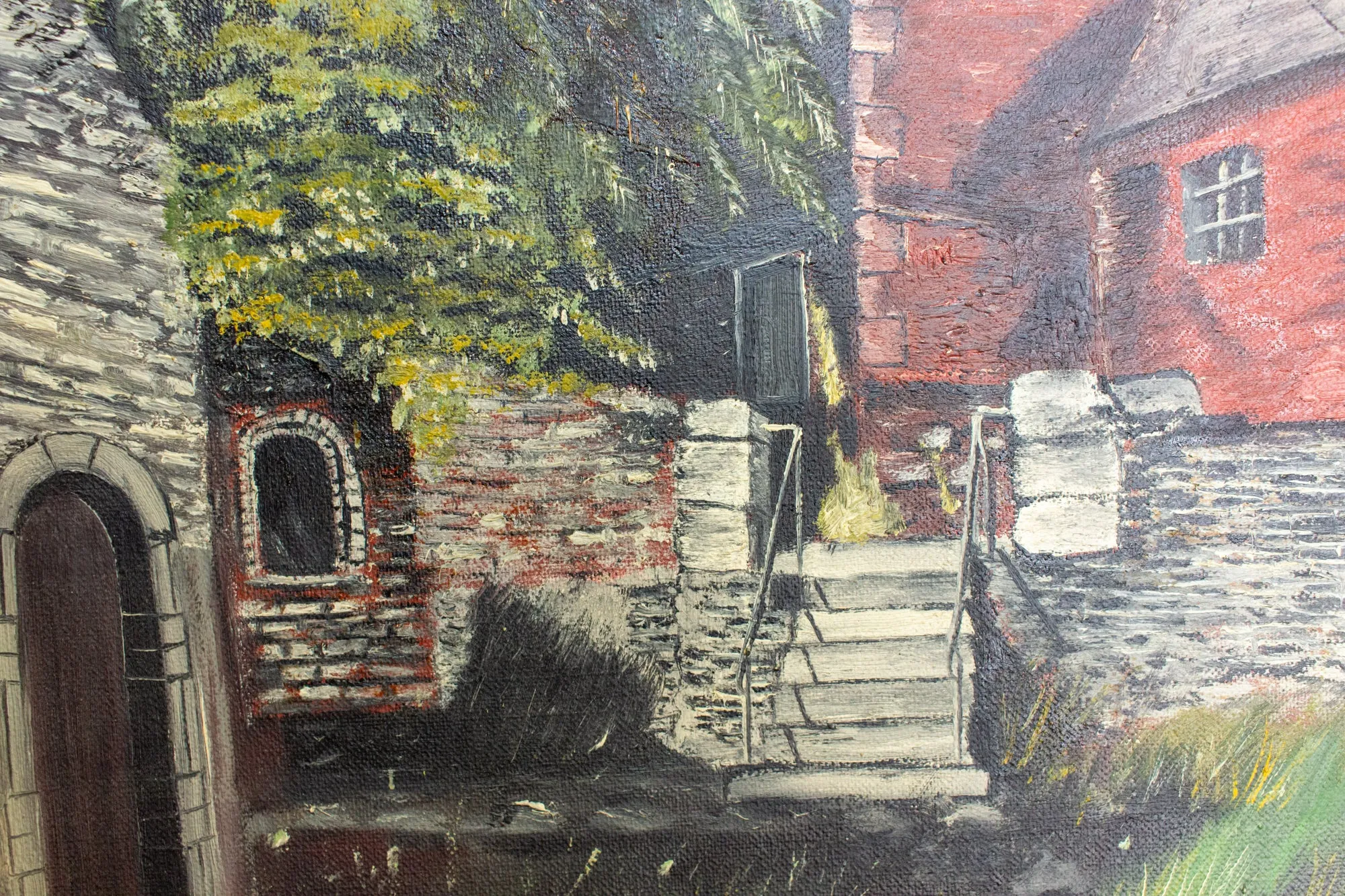 Unframed Vintage French Painting Signed & Dated 1980