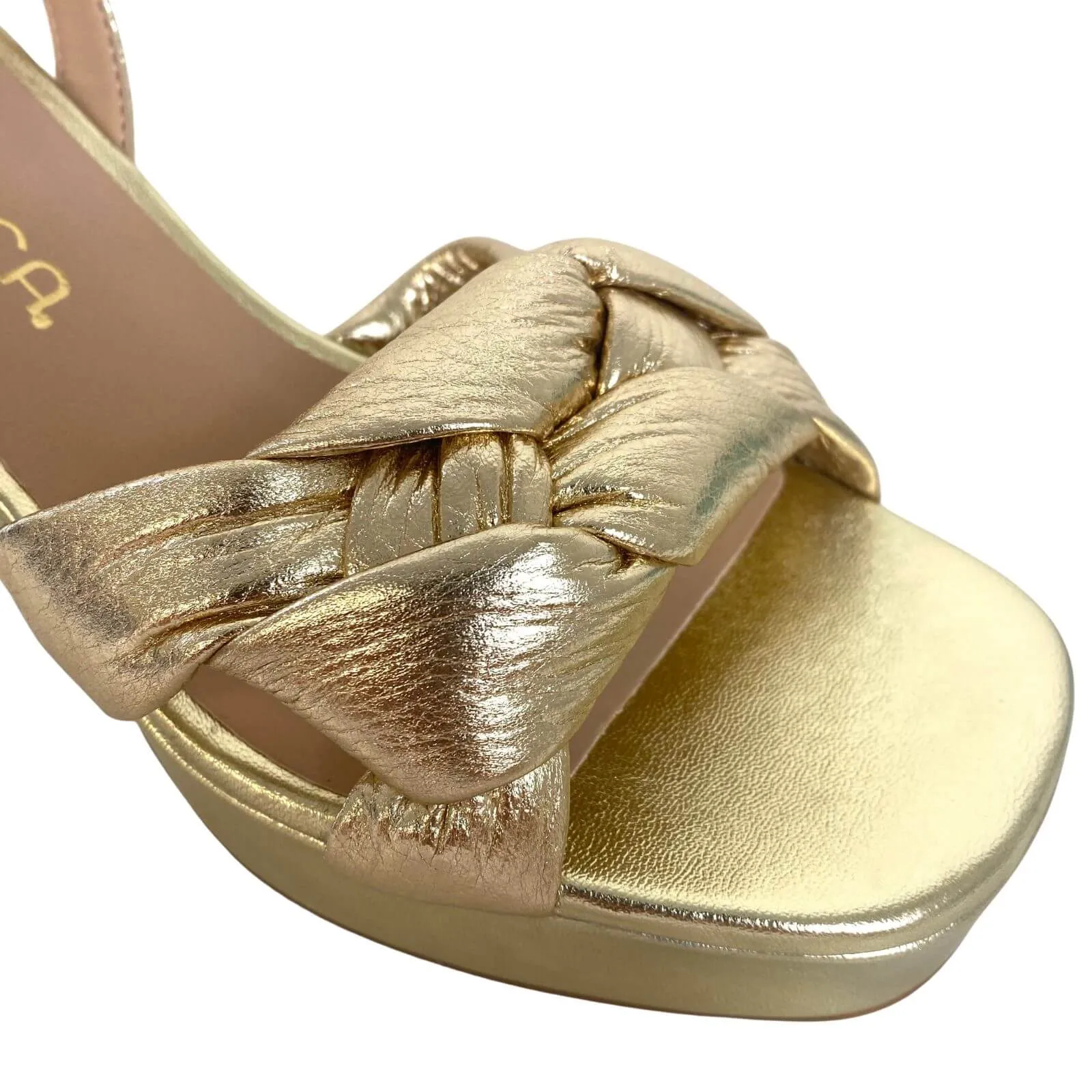 Unisa Olney Gold Platform Sandals