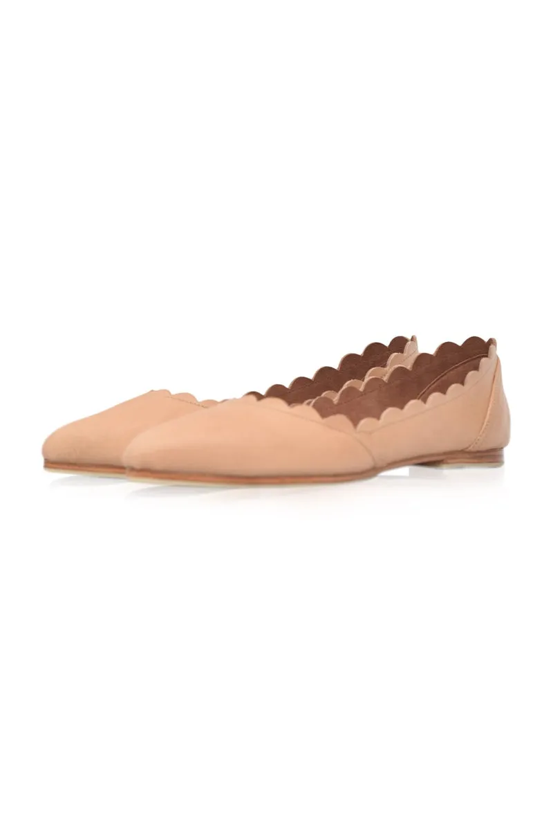 Valentina Leather Ballet Flats in Black
