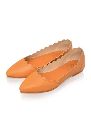 Valentina Leather Ballet Flats in Black