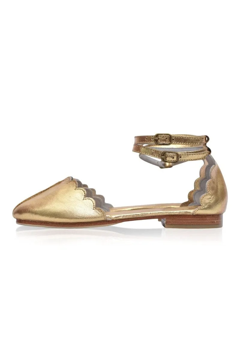 Venus Leather Flats in Ivory