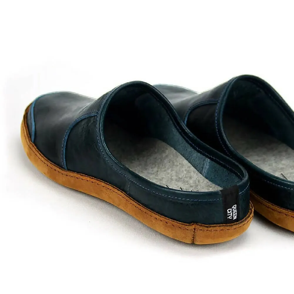 Vermont House Shoes: Mule - Indigo