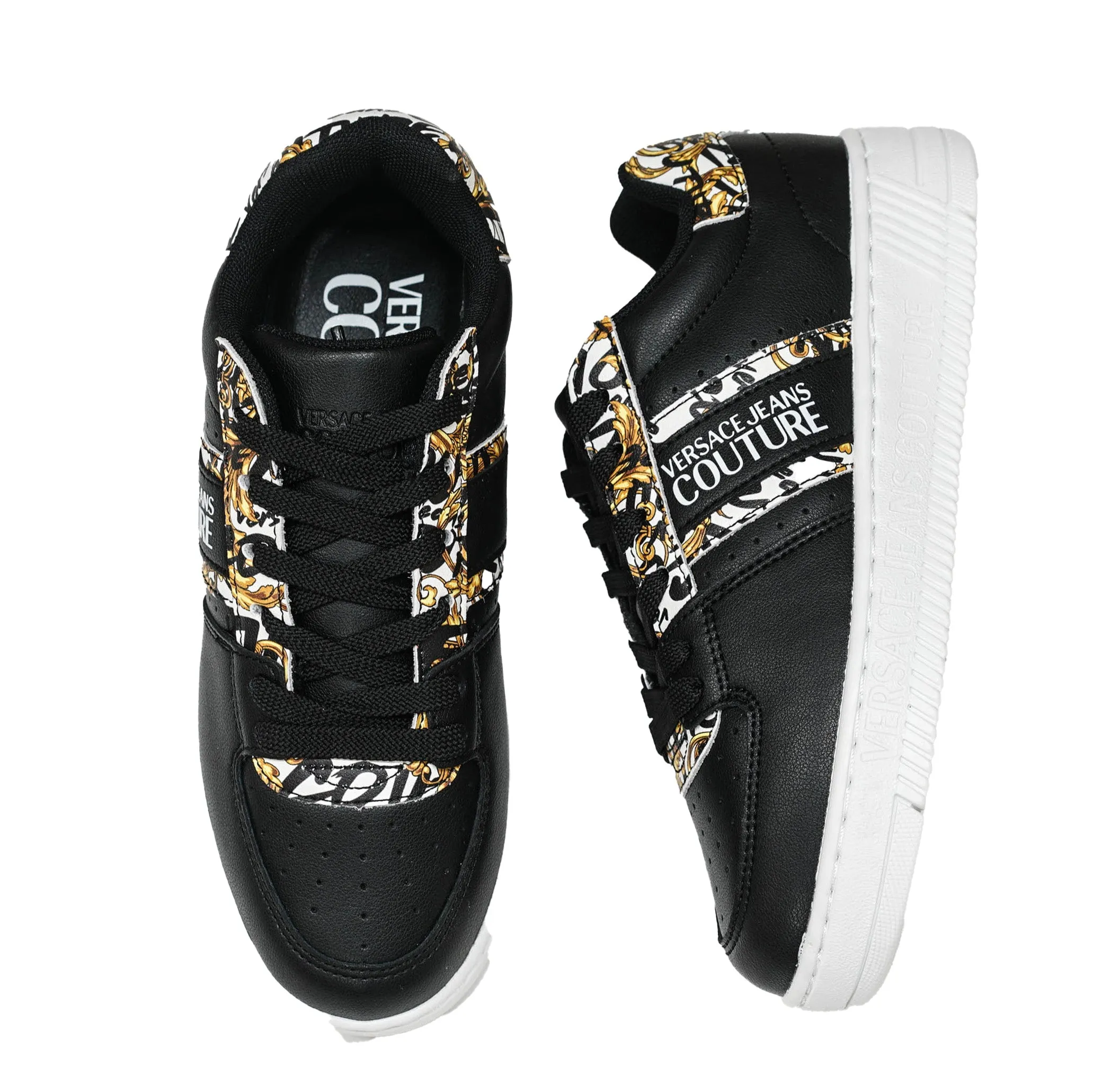 Versace Jeans Women's Black Logo Sneakers 73VA3SJ - 40% OFF