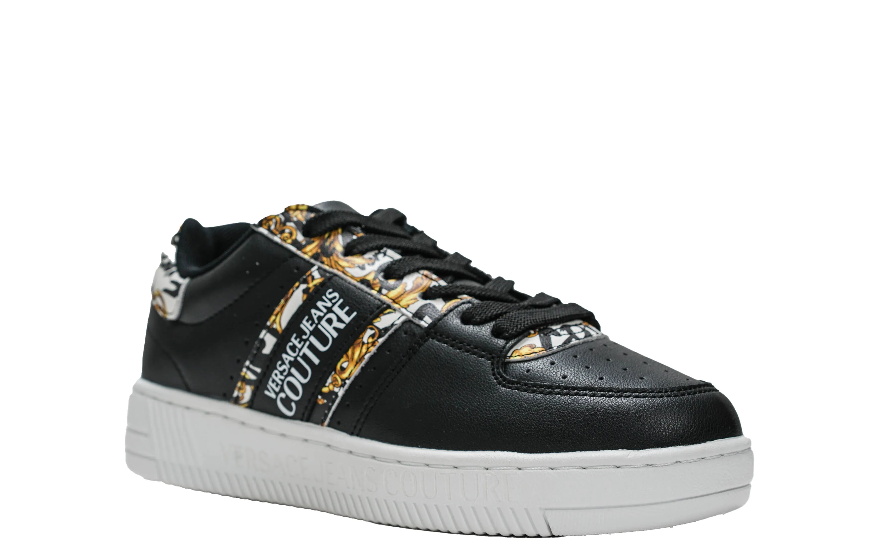 Versace Jeans Women's Black Logo Sneakers 73VA3SJ - 40% OFF