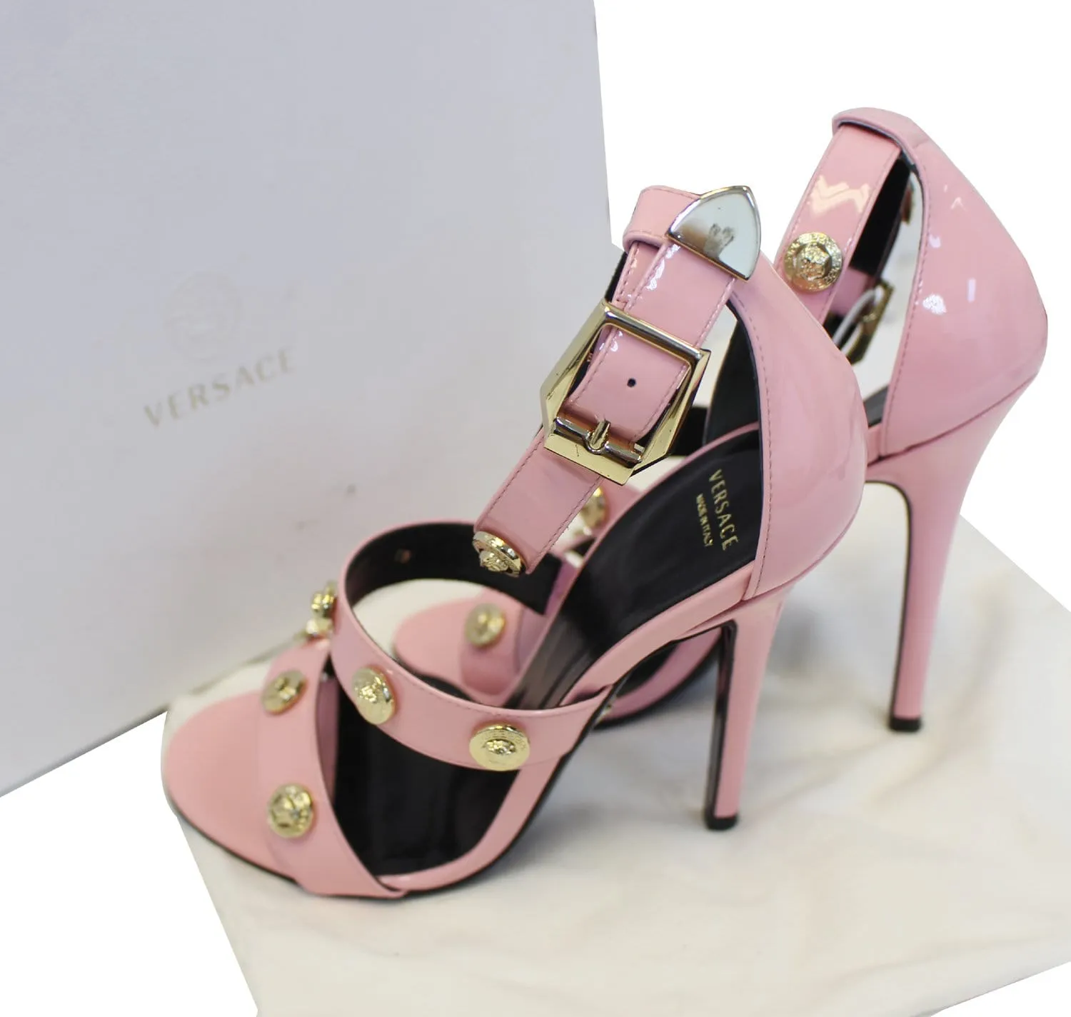 Versace Medusa Studded Heels Sandals Size 35 - Last Call
