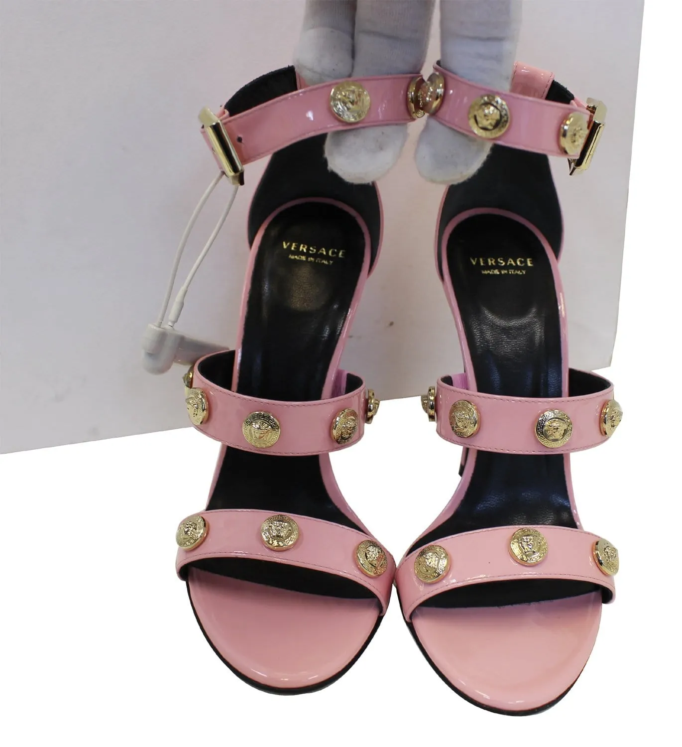 Versace Medusa Studded Heels Sandals Size 35 - Last Call
