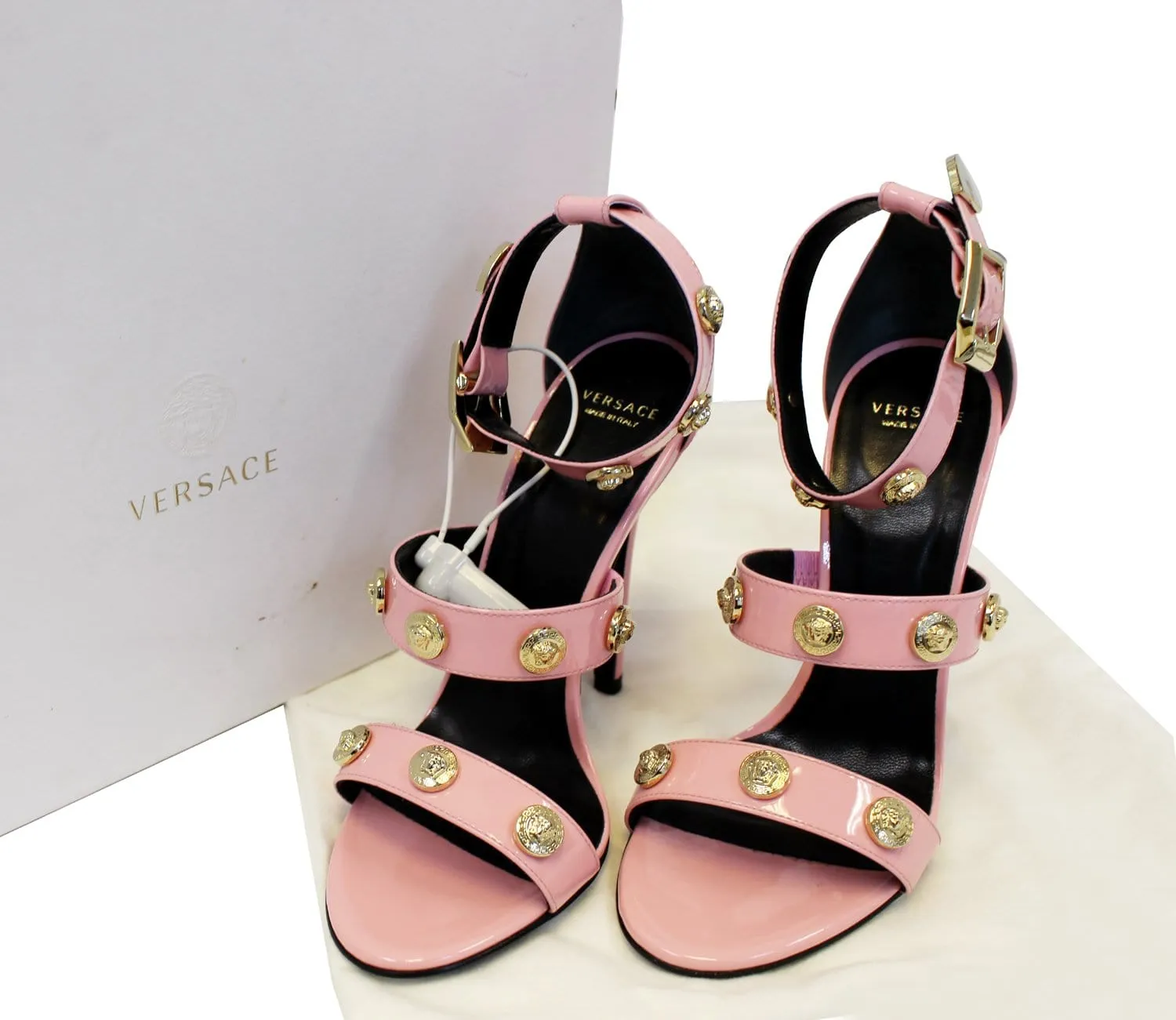 Versace Medusa Studded Heels Sandals Size 35 - Last Call