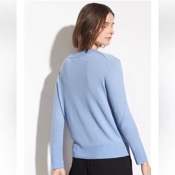 Vince Blue Wool Blend Sweater Medium Crewneck Pullover Lightweight Knit Casual