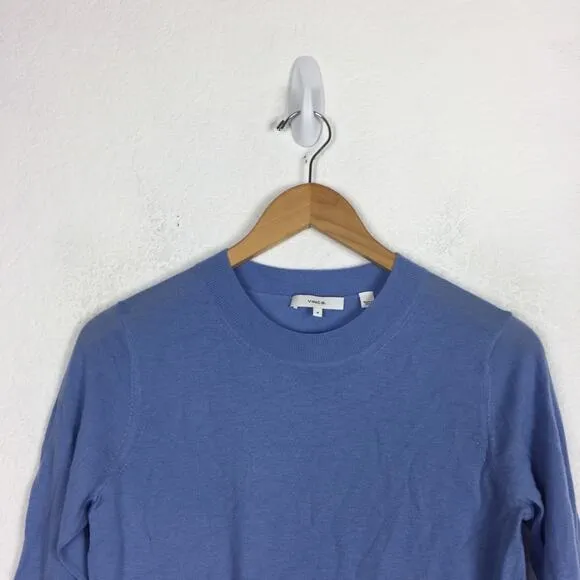 Vince Blue Wool Blend Sweater Medium Crewneck Pullover Lightweight Knit Casual
