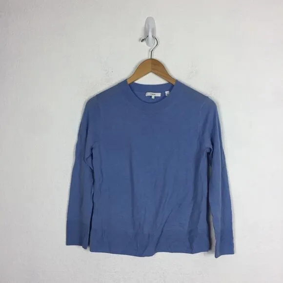 Vince Blue Wool Blend Sweater Medium Crewneck Pullover Lightweight Knit Casual