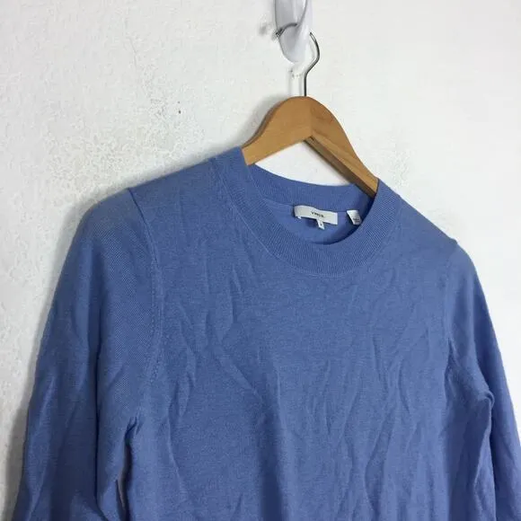 Vince Blue Wool Blend Sweater Medium Crewneck Pullover Lightweight Knit Casual