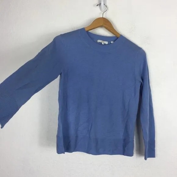 Vince Blue Wool Blend Sweater Medium Crewneck Pullover Lightweight Knit Casual