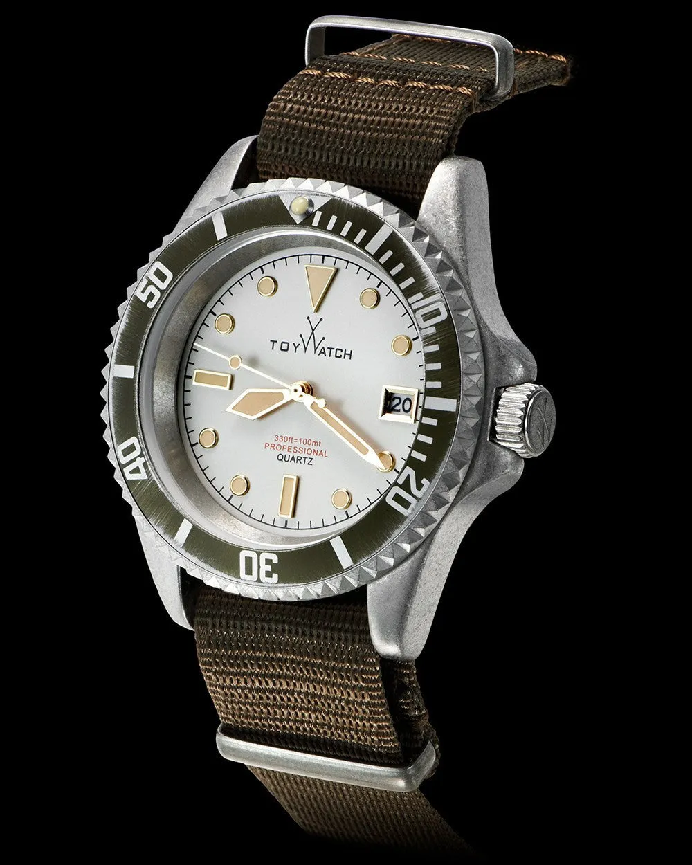 VINTAGE 3 HANDS GREEN - CANVAS STRAP