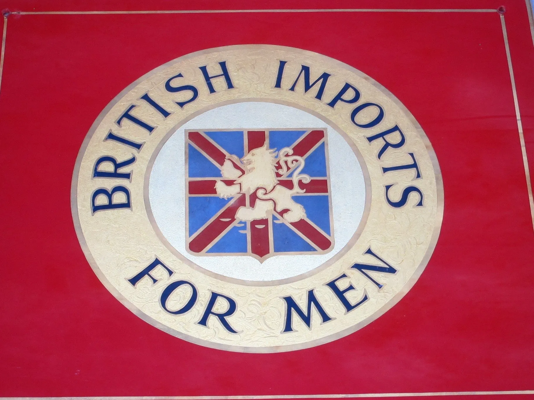Vintage Advertising Canvas Glass Sign British Imports Rampant Lion