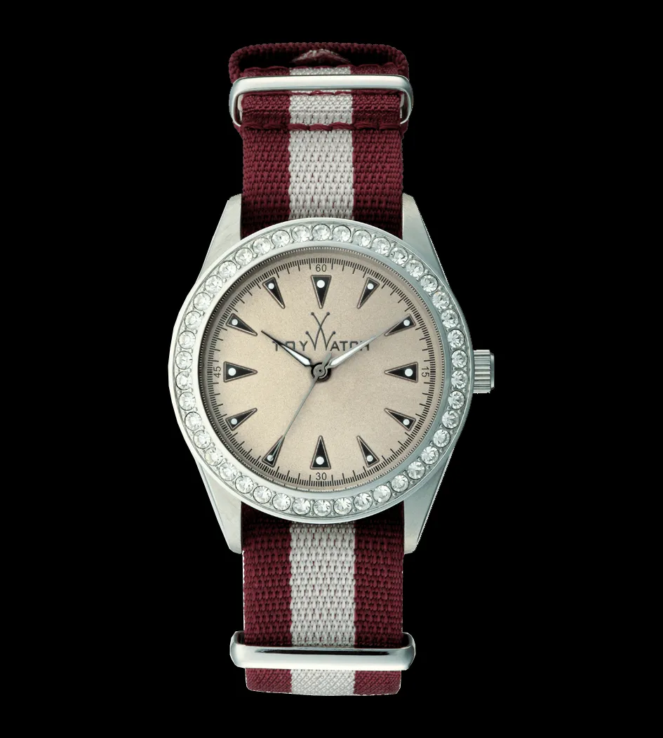 VINTAGE BURGUNDY AND WHITE WITH STONES