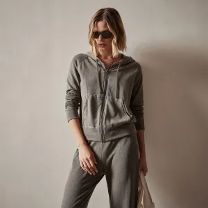 Vintage French Terry Zip Up Hoodie - Burro Pigment