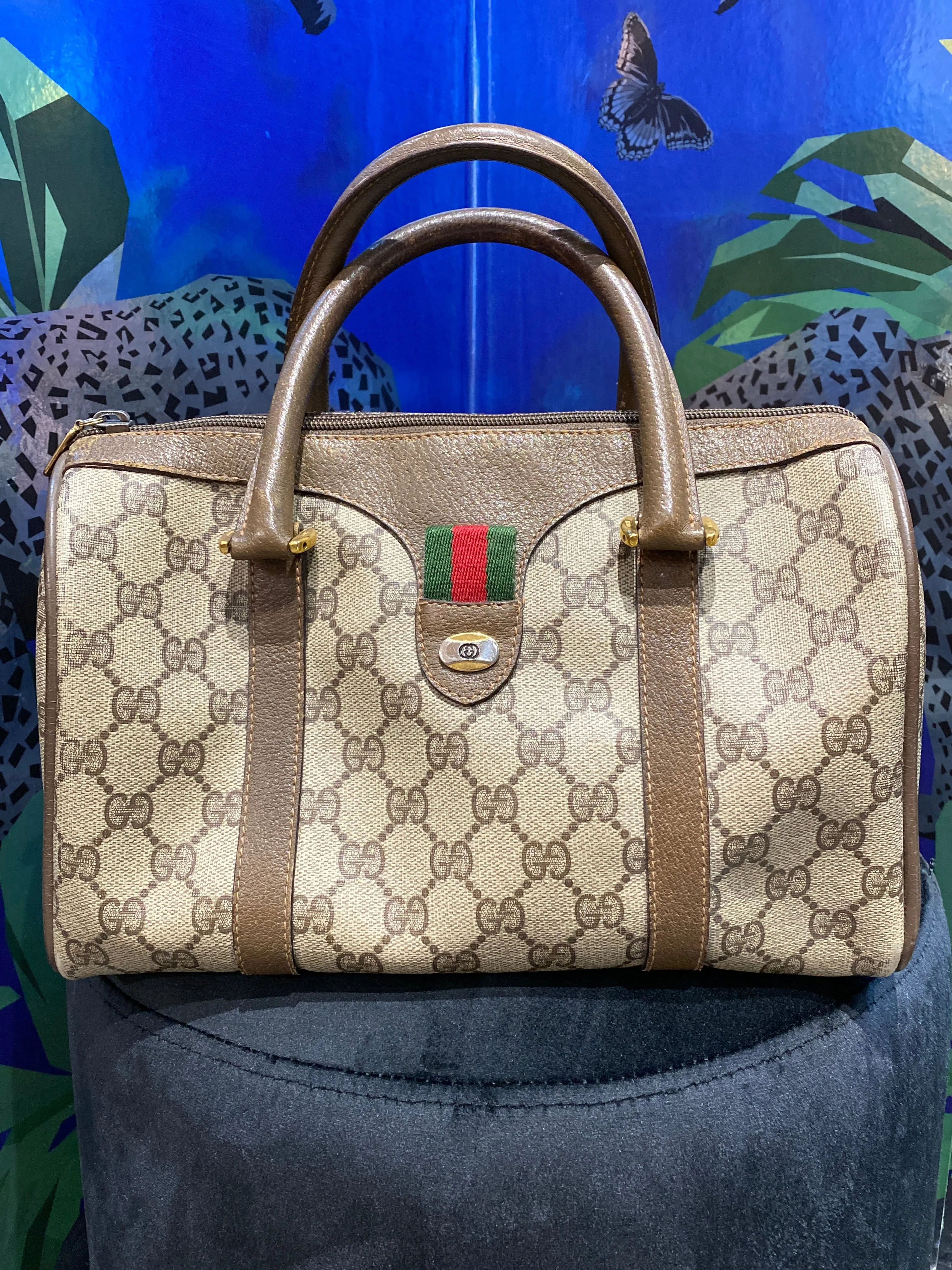 Vintage: Gucci Canvas Monogram Boston Bag