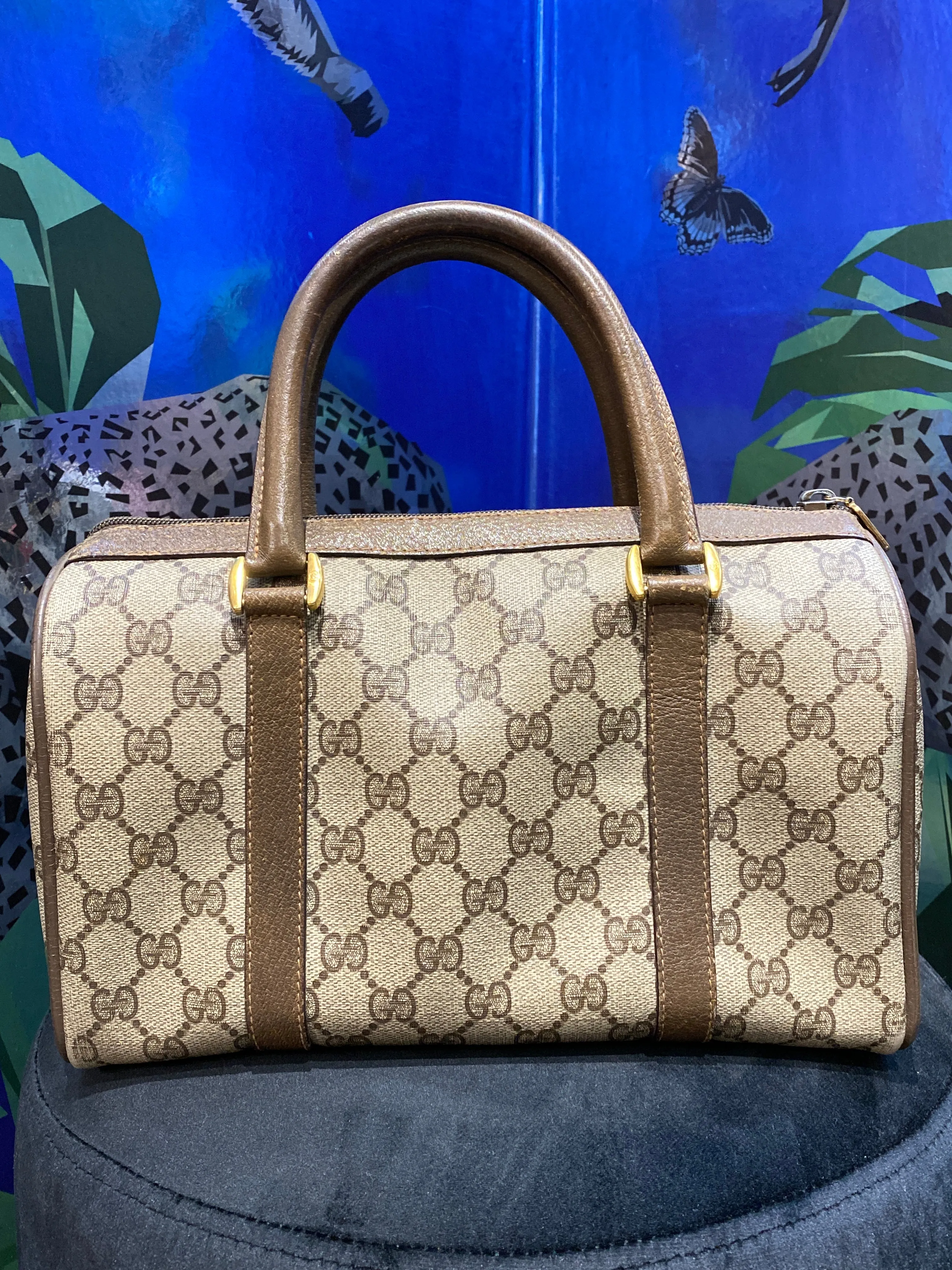 Vintage: Gucci Canvas Monogram Boston Bag