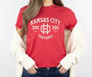 Vintage Kansas City Football Heather Red Tee