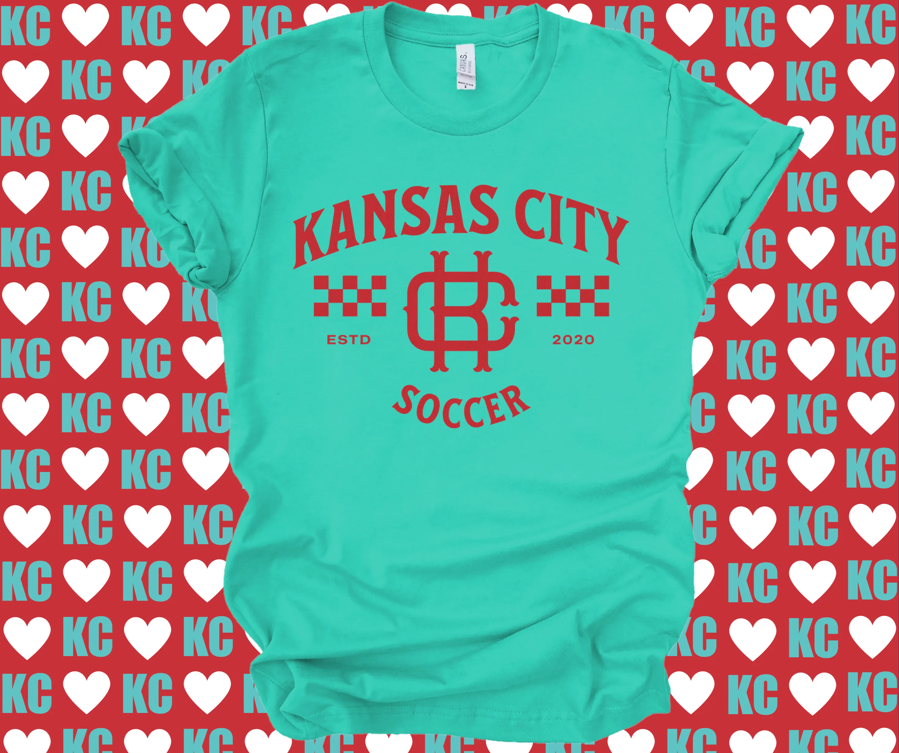 Vintage Kansas City Soccer Teal Tee