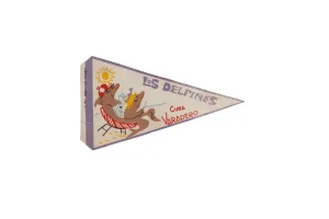 Vintage Los Delfines Varadero Cuba Felt Flag Pennant