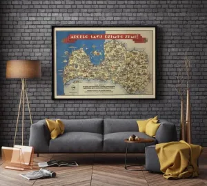 Vintage Map Print of Latvia| Wall Art Bedroom