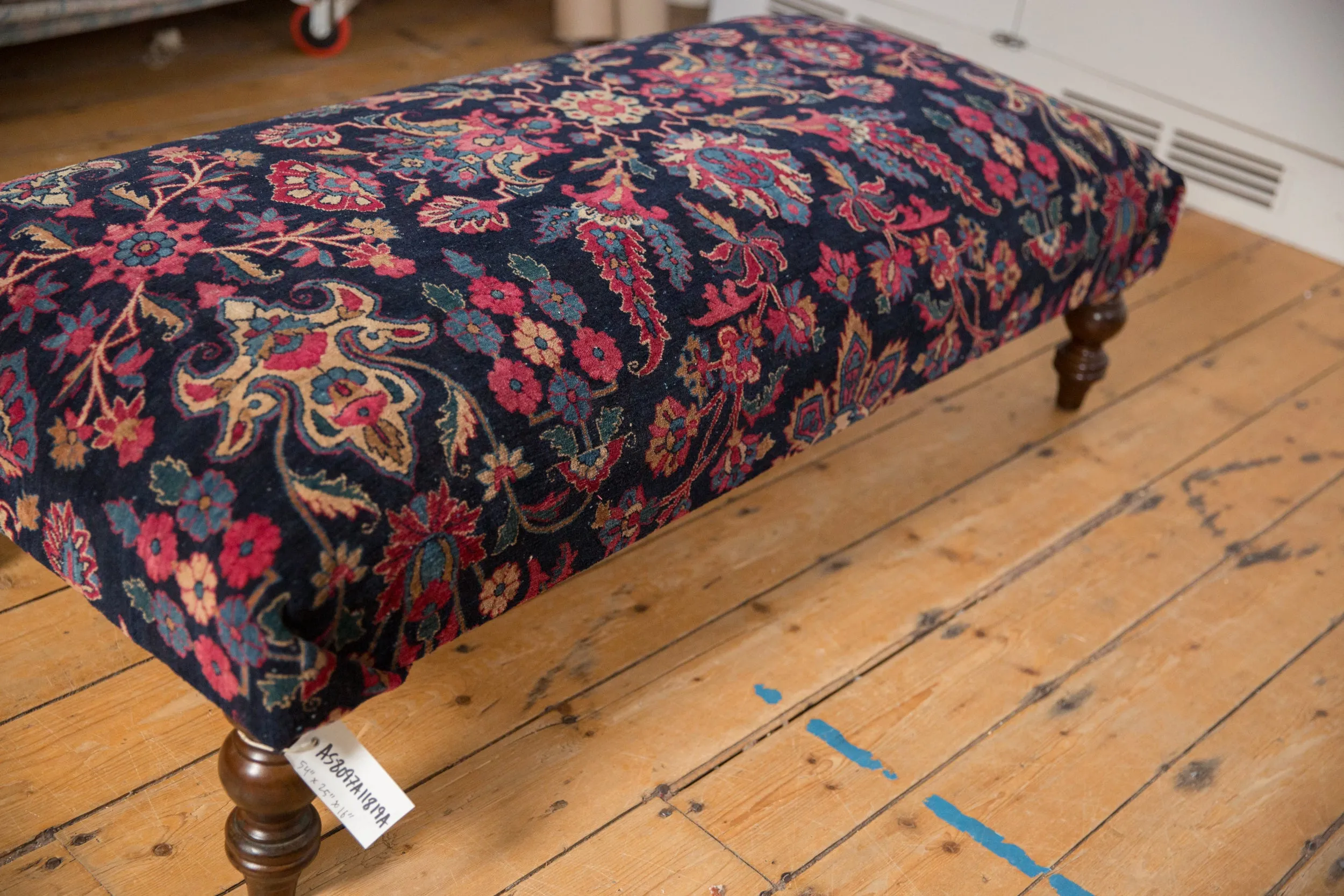 Vintage Persian Rug Ottoman Coffee Table