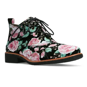 Vintage Rose Lace Up Cocralieo 07 Brogues Black