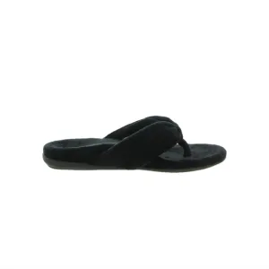 Vionic Lydia sz 10 Black Fuzzy Flip Flop Slippers new SH492