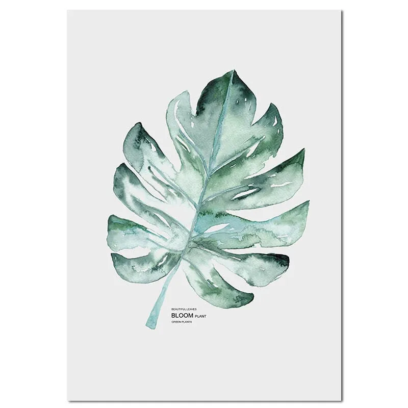 Watercolor Plants Leaf Wall Art