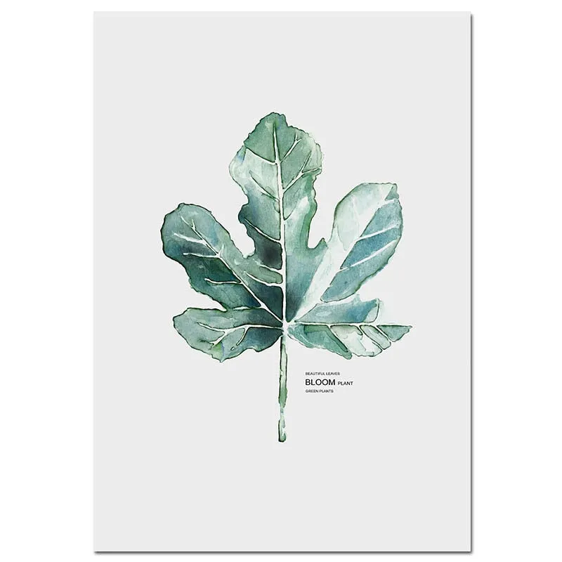 Watercolor Plants Leaf Wall Art