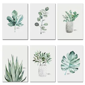Watercolor Plants Leaf Wall Art