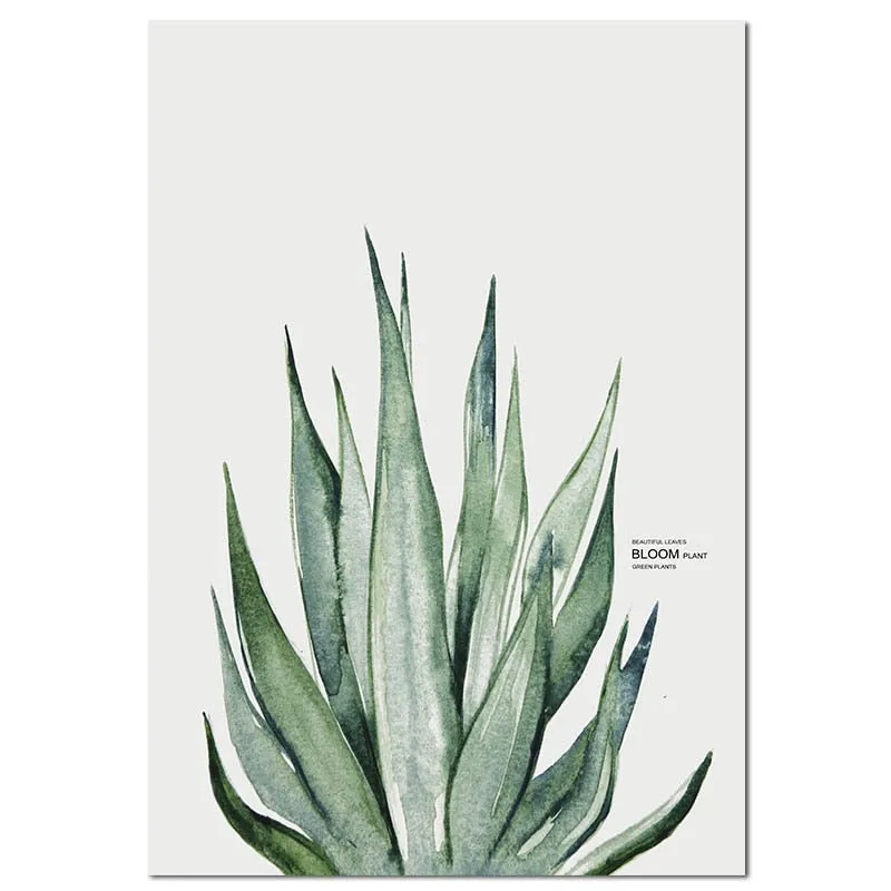 Watercolor Plants Leaf Wall Art