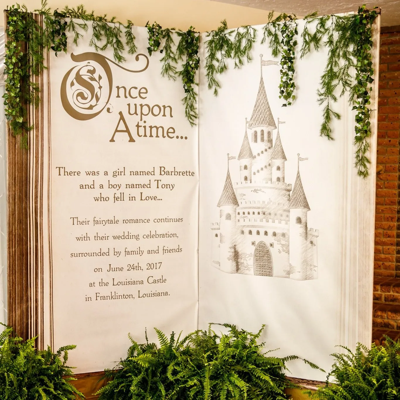 Wedding Book Castle Backdrop