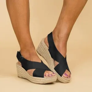 Wedge Aura™ | Women's Cross-Strap Wedge Sandals | Durable Material, Stylish Design & Comfortable Fit