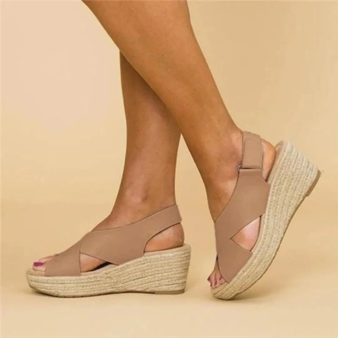 Wedge Aura™ | Women's Cross-Strap Wedge Sandals | Durable Material, Stylish Design & Comfortable Fit