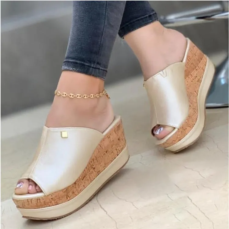 Wedge Slippers Shoes Summer Peep Toe Sandals Platform Slippers Outdoor Casual Flip Flops Sandalias De Mujer