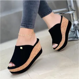 Wedge Slippers Shoes Summer Peep Toe Sandals Platform Slippers Outdoor Casual Flip Flops Sandalias De Mujer
