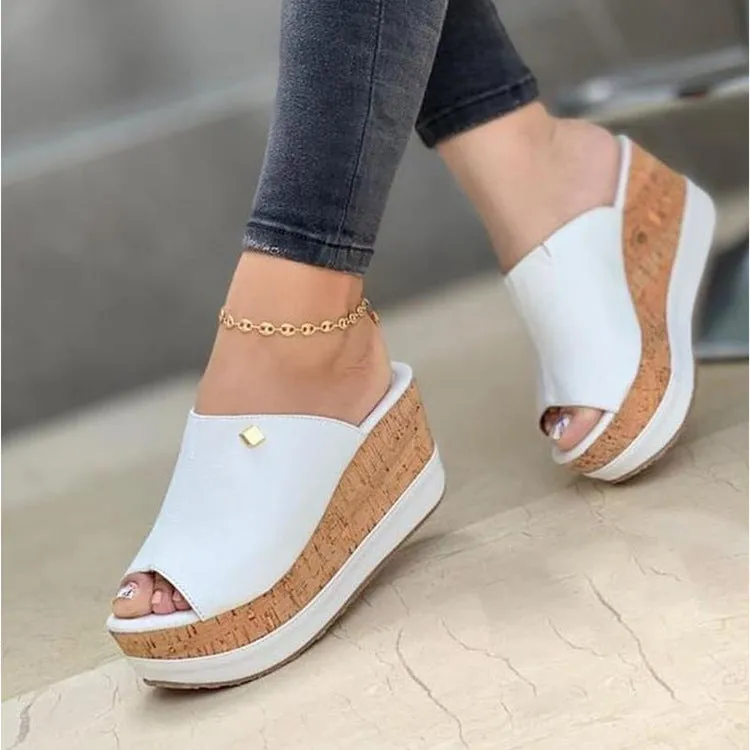 Wedge Slippers Shoes Summer Peep Toe Sandals Platform Slippers Outdoor Casual Flip Flops Sandalias De Mujer