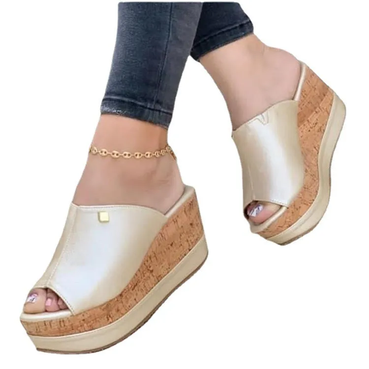 Wedge Slippers Shoes Summer Peep Toe Sandals Platform Slippers Outdoor Casual Flip Flops Sandalias De Mujer