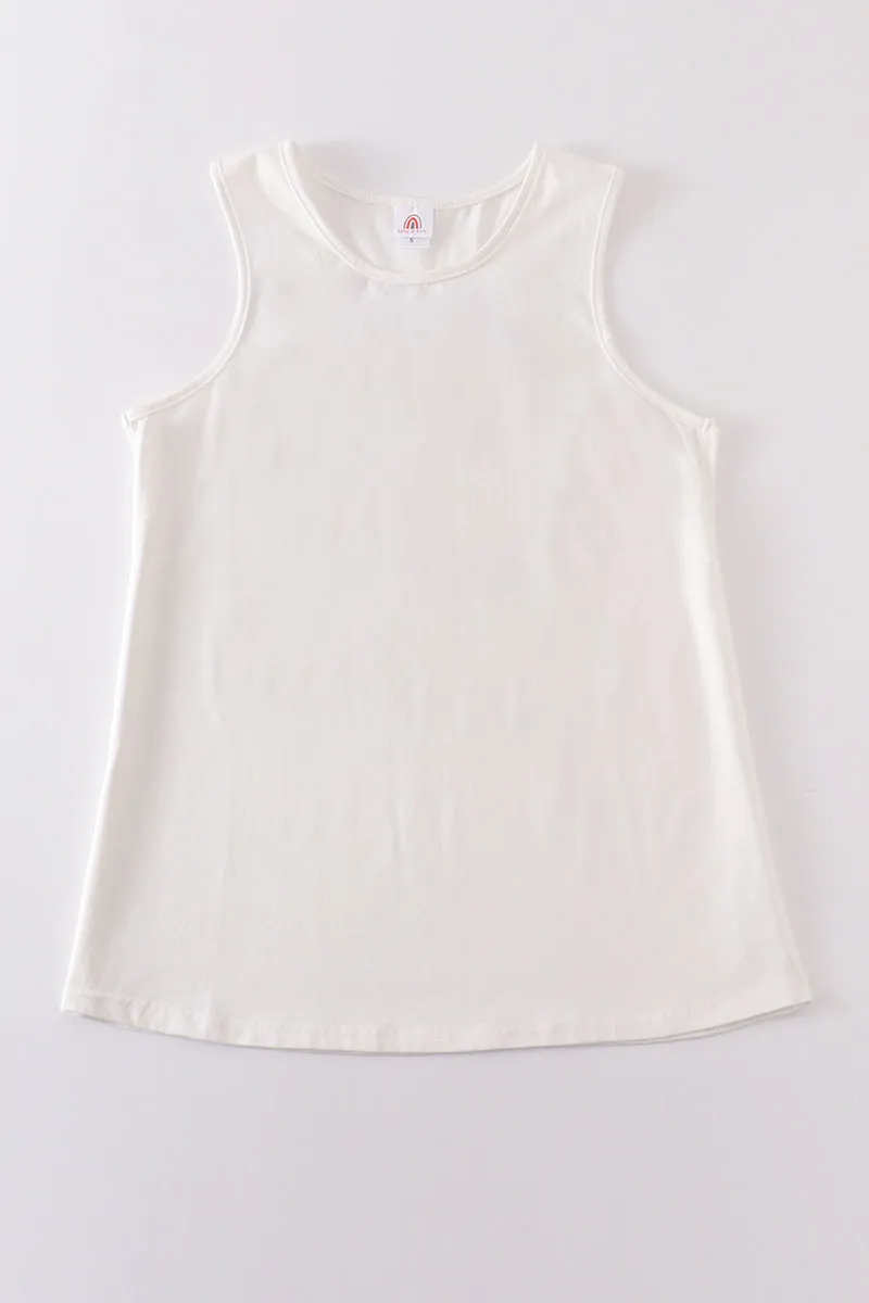 White Blank Basic Kids Teens Adult Tank Top