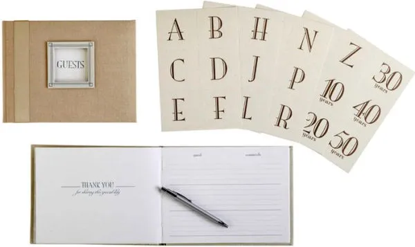 WHITE SANDS CUSTOMIZABLE GUEST BOOK