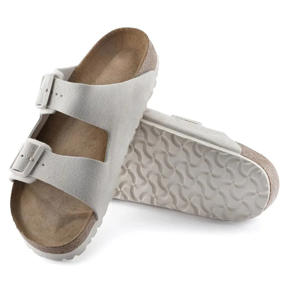 White Suede Leather Ease Comfort Slippers with Buckle - Slippers