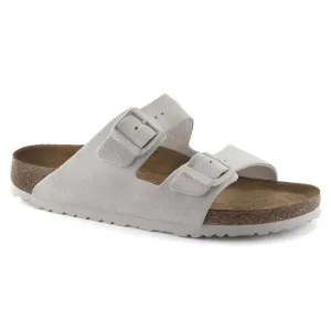 White Suede Leather Ease Comfort Slippers with Buckle - Slippers